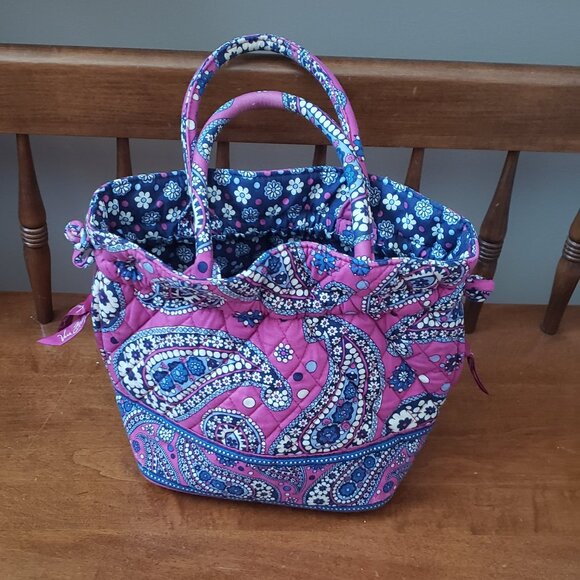 Vera Bradley Boysenberry Bucket and Drawstring Emma Purple Paisley Bag - Picture 6 of 7